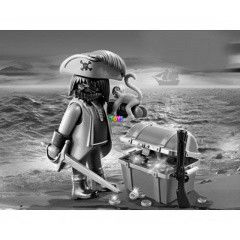 Playmobil 4767 - Homokztony kapitny, kincsesldjval