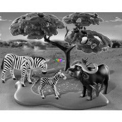 Playmobil 4828 - Bivaly és zebrák az itatónál