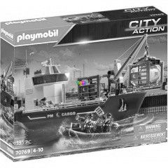 Playmobil 70769 - Nagy konténerhajó határőrcsónakkal